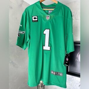 Eagles NFL On Field Nike Jersey with tags #1 Hurts Kelly Green